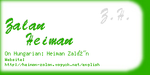 zalan heiman business card